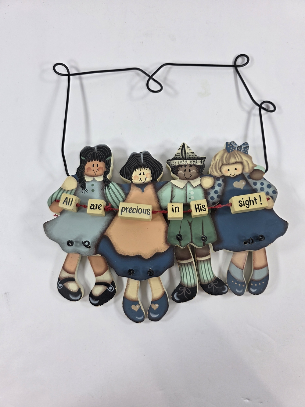 Wooden Folk Wall Art Dangling Feet All Are Precious In His Sight Children